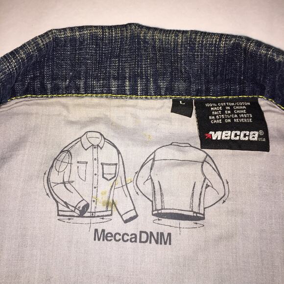Men's MECCA Denim Jacket size L flaws - Picture 2 of 13